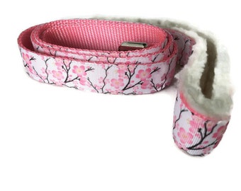 Dog Leash, Cherry Blossom, 1 inch wide, 1 foot, 4 foot, or 6 foot