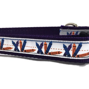Dog Collar, Crayon, 1 inch wide, adjustable, quick release, medium, 13-19 inches