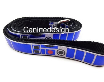 Dog Leash, R2D2, 1 inch wide, 1 foot, 4 foot, or 6 foot