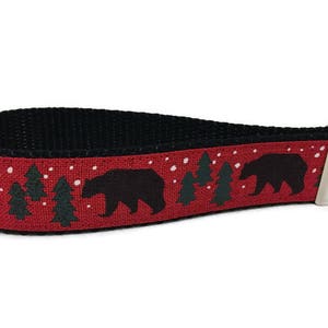 Christmas Keychain, Black Bear, Key fob, Wristlet image 1