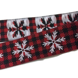 Dog Collar, Plaid Snowflake, 1 inch wide, adjustable, quick release, metal buckle, martingale, chain, hybrid, custom image 4