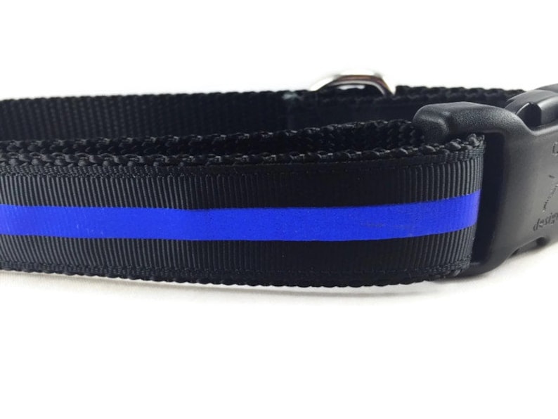 Dog Collar, Police, 1 inch wide, adjustable, quick release, medium, 13-19 inches image 1