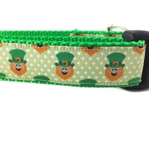 Leprechaun Dog Collar – St. Patrick’s Day Collar for Dogs – 1&quot; Wide Adjustable with Buckle or Martingale – Handmade in USA