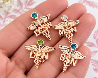 Rose Gold Tone Nurse Pin - Rose Gold Nursing Pin - Rose Gold nurse pin Brooch - Registered Nurse pin - Nurse Gift -  Rose Gold pin for nurse