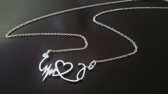 Nurse Gift Silver Nurse Heartbeat Stethoscope Necklace EKG ECG
