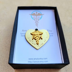 Gold Heart Nurse Pin Custom Yellow Gold Nurse Pin Gold Nurse Graduation Pin Pinning Ceremony Personalized Nurse Pin with Birthstone image 3