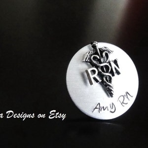 RN LPN Nursing Personalized Pin; Handstamped Nursing Pin;Nurse Graduation Gift; Nurse Pin;Registered Nurse Pin