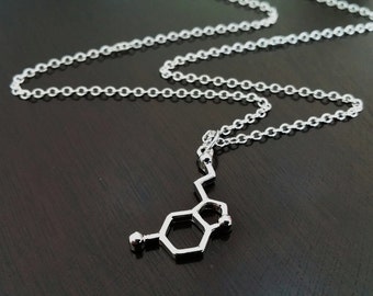 Serotonin Molecule Neurotransmitter Chemistry Class Teacher Science Gift Necklace