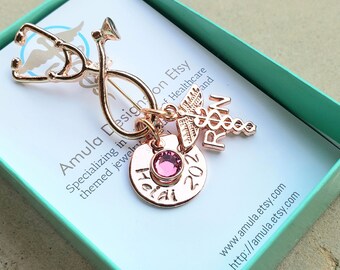 Rose Gold RN Pin - Nurse Pin - RN Pin - Nurse Gift - RN Gift - Pinning Ceremony - Rose Gold Nurse Pin - Stamped Nurse Pin - Nurse Gifts