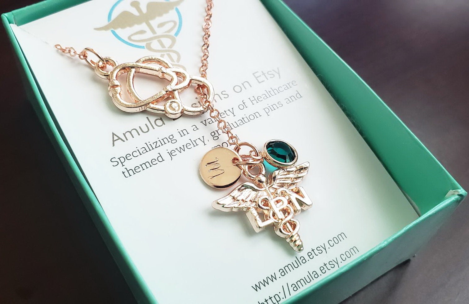 Rose Gold LPN Necklace - Nurse jewelry
