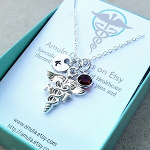 RT Radiologic Technologist; Registered Technologist; Respiratory Therapist Necklace - RT Personalized Necklace with Birthstone and Initial