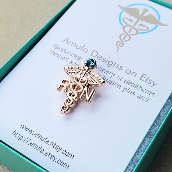 Rose Gold Tone Nurse Pin - Rose Gold Nursing Pin - Rose Gold nurse pin Brooch - Registered Nurse pin - Nurse Gift -  Rose Gold pin for nurse