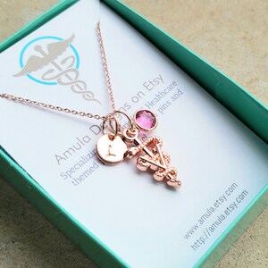 Veterinarian Rose Gold necklace - Vet Necklace - Vet necklace for her - Veterinarian gift - Vet rose gold necklace - Custom Vet necklace