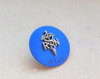 Green Nurse Pin - Blue Nurse Pin - Stethoscope Pin - Nurse Pin - Unisex Nurse Graduation - Pinning Gift - Personalized RN Pin - Nurse gift