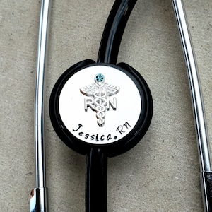 Stethoscope Id Tag-Personalized Stethoscope Tag-Stethoscope Name Tag-Stethoscope Tag Custom-Round Stethoscope Tag - Nurse Stethoscope ID Tag