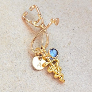 Gold Vet Veterinarian Medical Stethoscope - Vet Graduation Gift - Veterinarian Pin - Gold Vet Pin - Vet gift - Gold Veterinarian pin
