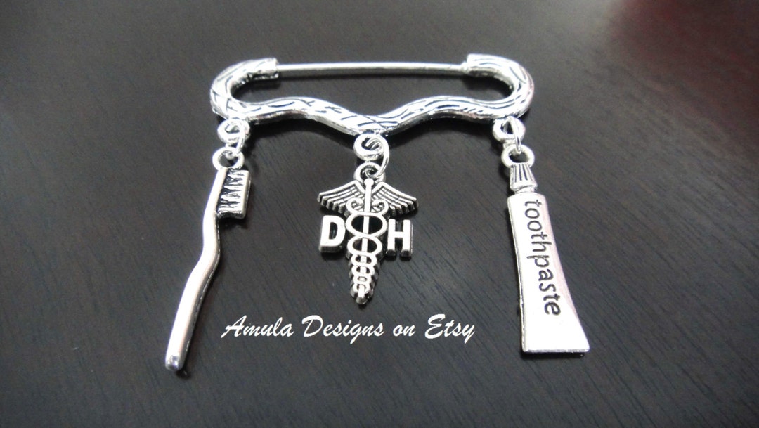 DH Dental Hygienist Toothpaste Toothbrush Caduceus Initial Etsy