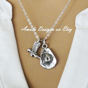 Cowboy Boot and Hat Necklace