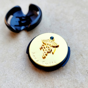 Gold Stethoscope Id Tag - Personalized Stethoscope Tag - Stethoscope Name Tag - Custom Round Stethoscope Tag - Nurse Stethoscope ID Tag