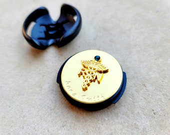 Médaille d'identification de stéthoscope en or - étiquette de stéthoscope personnalisée - étiquette de nom de stéthoscope - étiquette de stéthoscope ronde personnalisée - étiquette d'identification de stéthoscope d'infirmière