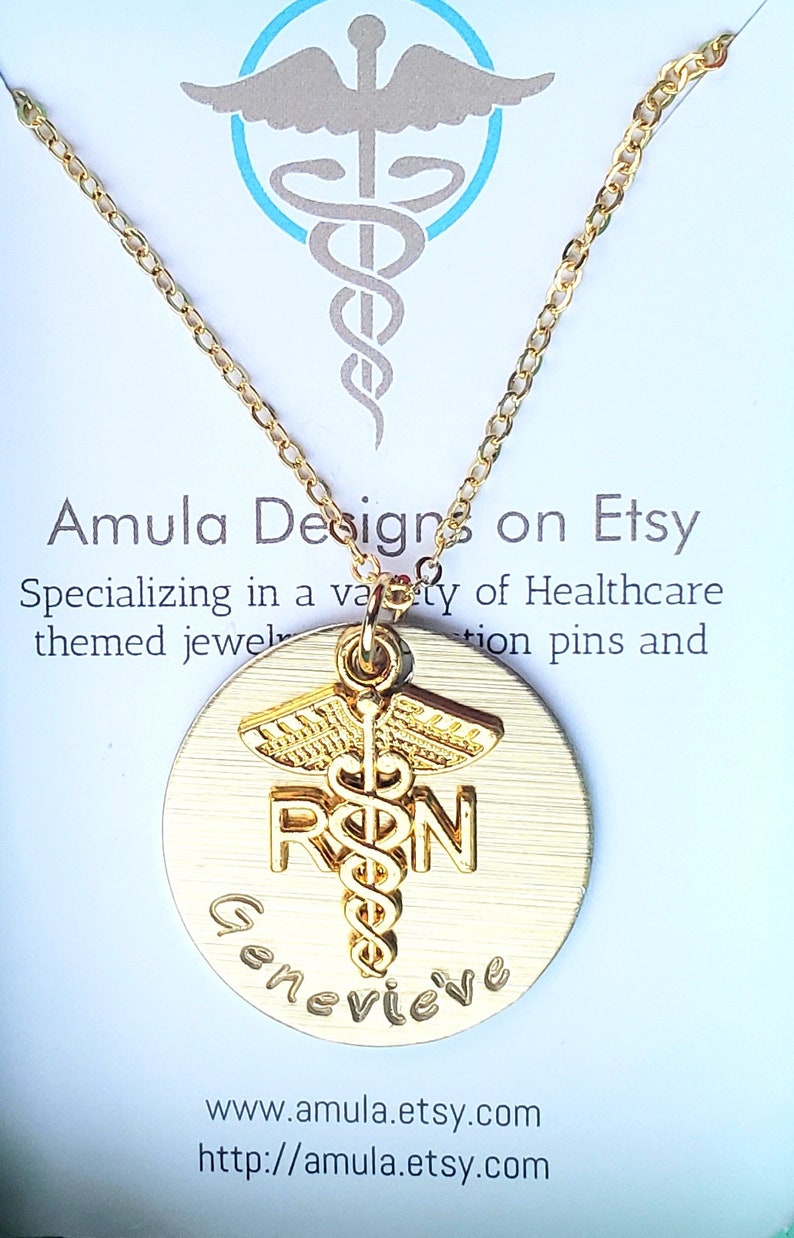 Gold RN Necklace BSN Necklace Gold Lvn Necklace Gold PA Etsy