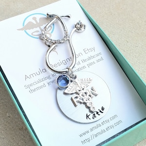 RN Pin - Stethoscope Pin - Crystal Nurse Pin - Custom Nurse Pin - Personalized Nurse Pin - Pinning Ceremony - Nursing Pin - Nurse gift - Pin