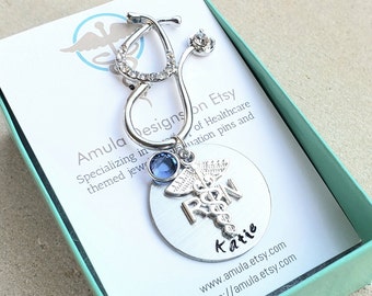 RN Pin - Stethoscope Pin - Crystal Nurse Pin - Custom Nurse Pin - Personalized Nurse Pin - Pinning Ceremony - Nursing Pin - Nurse gift - Pin