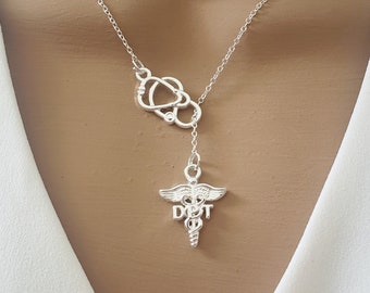 DPT Doctor of Physical Therapy Caduceus Stethoscope Lariat Necklace