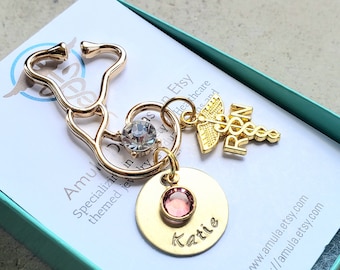 Gold RN Pin - Stethoscope Pin - Gold Nurse Pin - Custom Nurse Pin - Personalized Nurse Pin - Pinning Ceremony - Nursing Pin - Gold RN pin