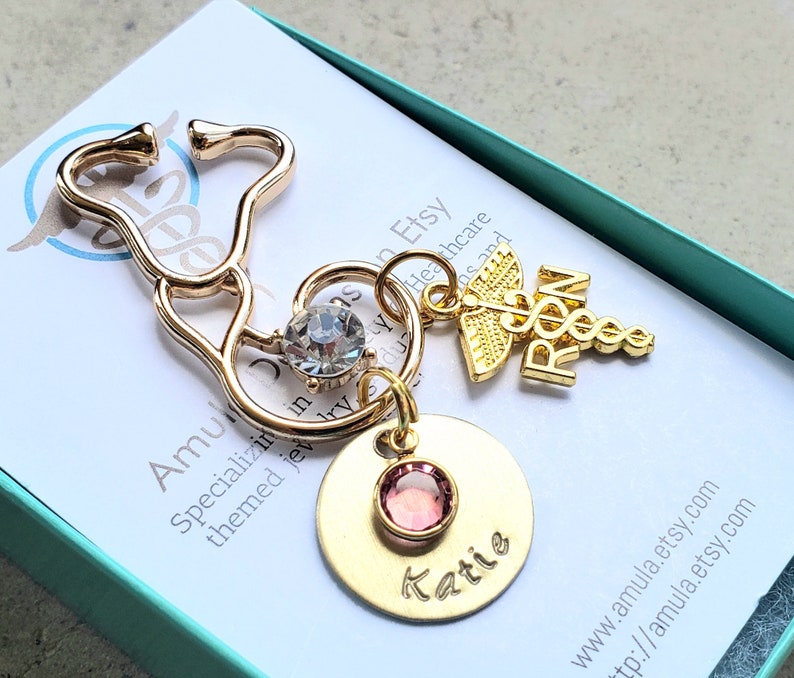 Gold RN Pin Stethoscope Pin Gold Nurse Pin Custom Nurse Etsy