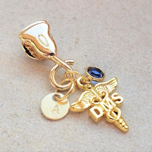 Gold DMS Diagnostic Medical Sonography Pin DMS Ultrasound Pin gold DMS pin sonographer gift Gold Ultrasound Wand Lapel Pin image 5
