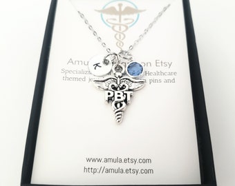 Collier PBT, collier technicien de phlébotomie - Collier PBT personnalisé - Cadeau PBT personnalisé - Collier de phlébotomie personnalisé pour technicien