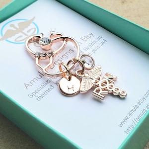 RN Rose Gold Stethoscope Nurse Pin - Nurse Caduceus Pin - Nurse Graduation - Pinning Ceremony Gift - Personalized Caduceus Pin - Nurse Gifts