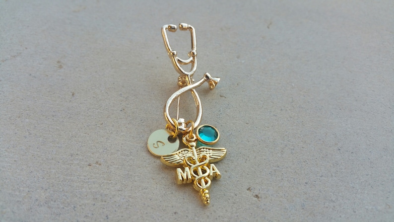 Custom MA pin - Medical Assistant Pin - MA pinning ceremony - Gold MA pin for graduates - Medical Assistant Gift for Graduation - ma gift image 1