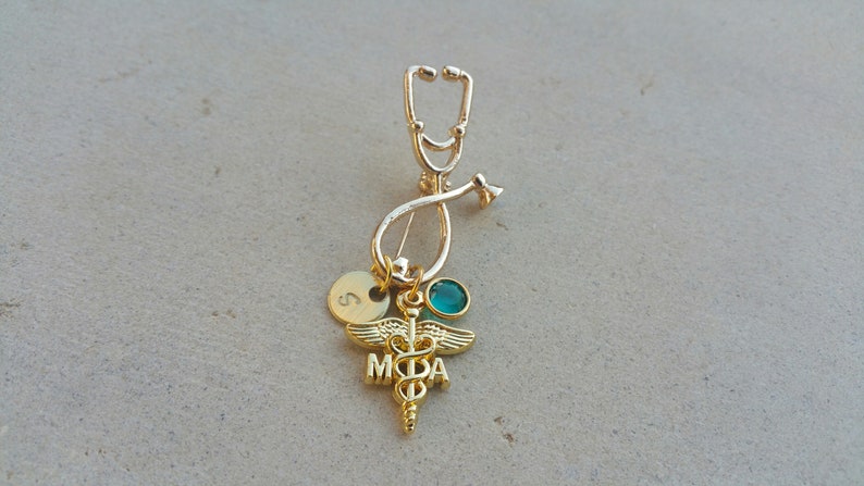 Custom MA pin - Medical Assistant Pin - MA pinning ceremony - Gold MA pin for graduates - Medical Assistant Gift for Graduation - ma gift image 2