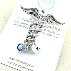 Nurse Pin - Nursing Pin - Pin for Medical Graduate - Silver Medical pin - Pinning Ceremony - Custom Nurse pin - Medical Symbol Caduceus pin