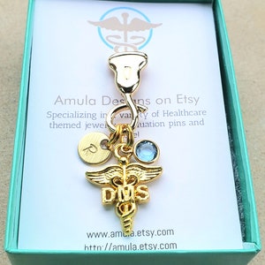 Gold DMS Diagnostic Medical Sonography Pin DMS Ultrasound Pin gold DMS pin sonographer gift Gold Ultrasound Wand Lapel Pin image 3