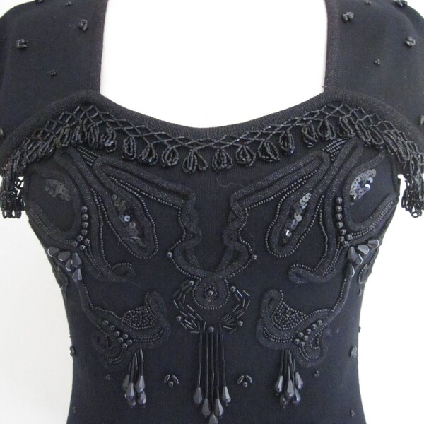 Knit Formal Dress With Beaded Details