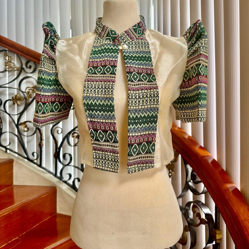 Luisa Mestiza Bolero In Black | Authentic Filipiniana Attire U2013 Mestiza Filipina