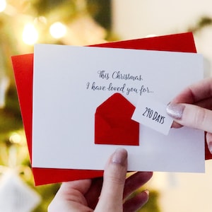 Personalised Christmas Days of Love Card, Christmas card for husband, Christmas card for wife, Partner at Christmas, Romantic Christmas Card