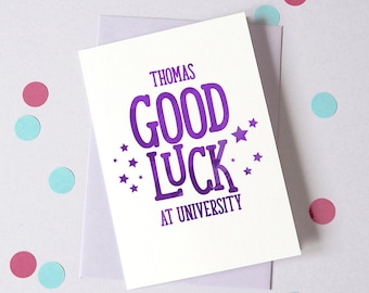 Good Luck at University Card– Personalised Back to School Card – First Day at College - Good Luck Card - Card for Student