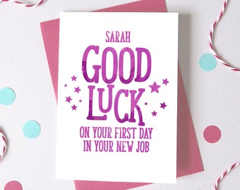 Good Luck Card, New Job Card, Personalised Card, Good Luck New Job, Good Luck New Job Card, New Job Card for Him, New Job Card For Her