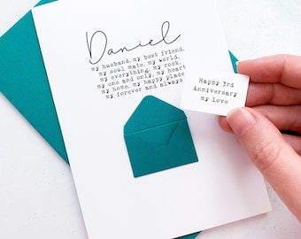 Personalised Husband Anniversary Card: Handmade Keepsake Gift with Verse