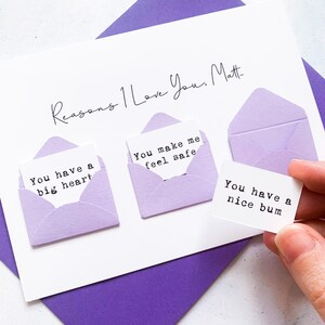 Carte personnalisée de raisons pour lesquelles je t'aime, carte d'anniversaire de mari, carte d'anniversaire de petit ami, carte d'anniversaire pour femme, je t'aime