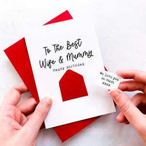 Carte d'anniversaire ma femme et maman, carte d'anniversaire femme, carte d'anniversaire partenaire, carte d'anniversaire pour femme, carte maman personnalisée, âge spécial