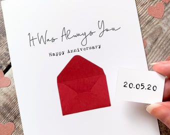 Hidden Message Anniversary Card for Husband Wife, Romantic Personalised Keepsake, Secret Love Note, Always You