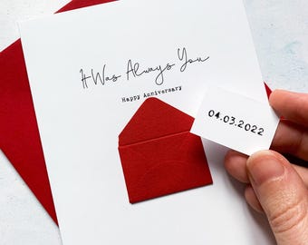 Carte d'anniversaire personnalisée, carte d'anniversaire de mari, carte d'anniversaire de petit ami, carte d'anniversaire pour femme, date spéciale, toujours toi