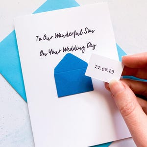 À notre fils le jour de son mariage, carte de mariage pour son fils, pour couple, carte de mariage pour le jour de votre mariage, carte de félicitations, carte à son fils, à mon fils