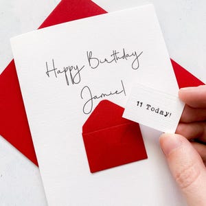 Carte de 11 ans, 11 ans, personnalisée, tous les noms, carte d'anniversaire pour garçon, jolie carte d'anniversaire, carte faite main, carte 3D, anniversaire de fils