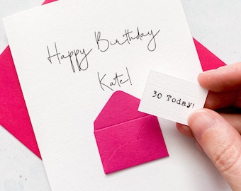 Carte d'anniversaire 30 ans, 30 ans, personnalisée, n'importe quel nom, carte d'anniversaire pour femme, jolie carte d'anniversaire, faite main, carte 3D, carte d'anniversaire d'épouse